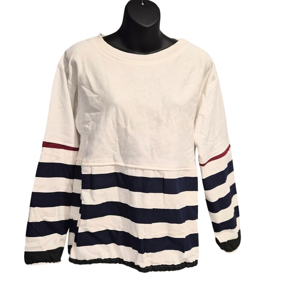 California Concepts Vintage Striped Cotton Linen Pullover Top Made in USA Large